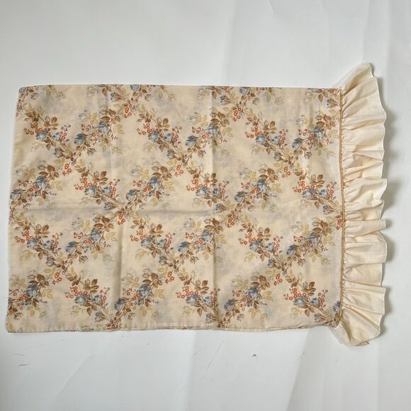 Vintage Lady Pepperell Floral 2 x Standard Pillowcases Ruffles No Iron Muslin - Picture 3 of 12
